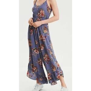 American Eagle Women’s Floral Romper Boho Cottagecore One Piece Large